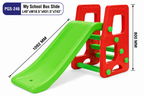PGS-246 My School Bus Kids Slide – Plastic Indoor & Outdoor Play Slide, Multicolor