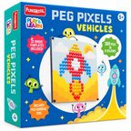 Funskool Play & Learn Peg Pixels Vehicles | Creative Mosaic Art Kit with 360 Pegs & 5 Templates | Ages 5+