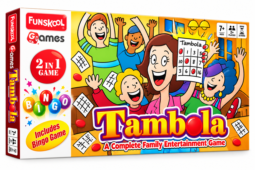 Funskool Tambola 2-in-1 Family Board Game with Bingo | Fun Number Matching Game for Kids & Adults | Ages 7+
