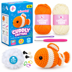 Kalakaram Cuddly Critters Crochet Kit – Clownfish, 12+ Years