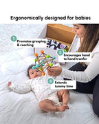 Curious Cub Geometric Wooden Rattle Toy-Builds Hand Eye Coordination