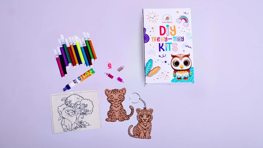 iLearnNGrow Teeny Tiny DIY Animal Painting Kit – 3-in-1 Kids Craft Set