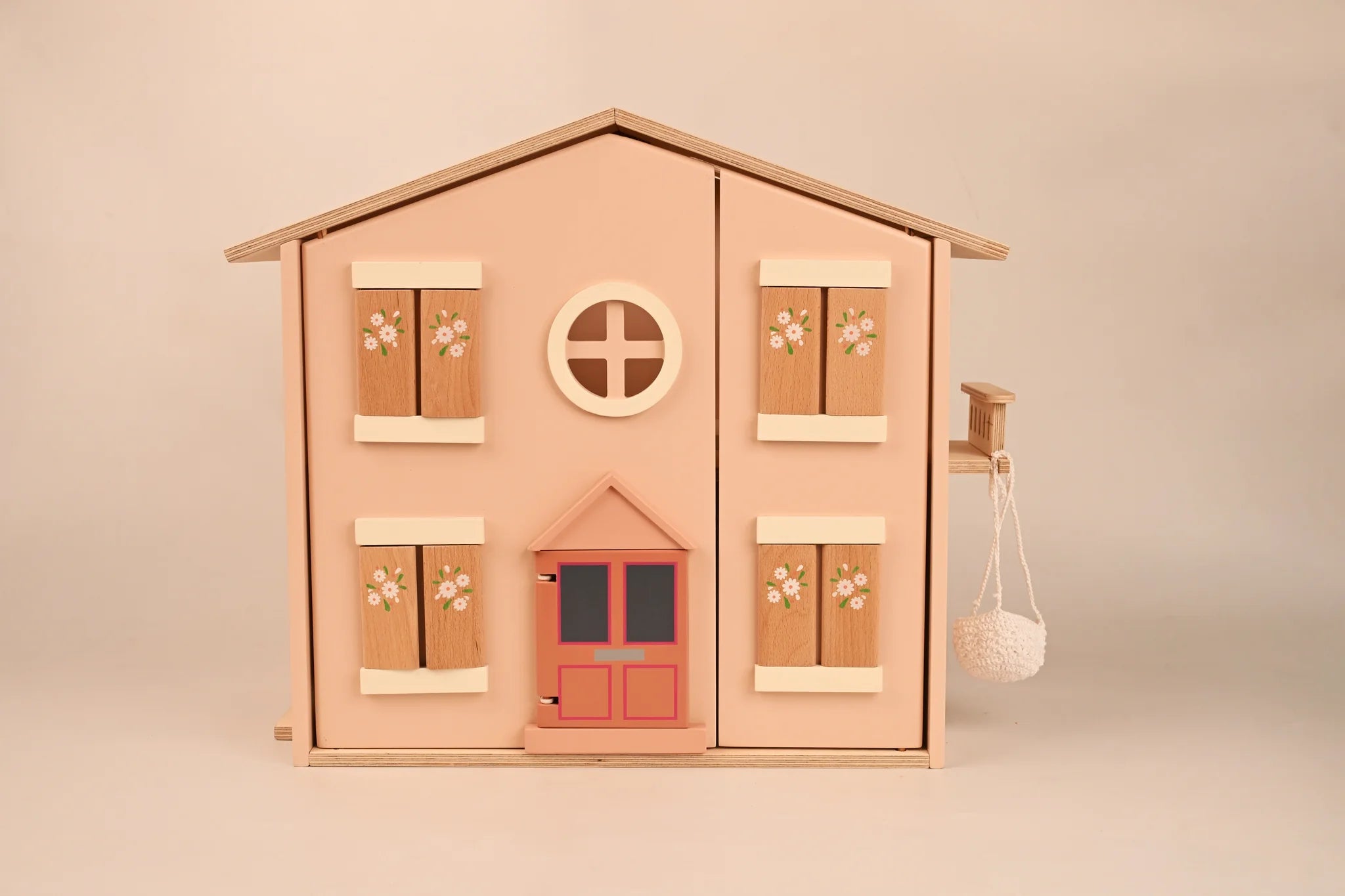 Playbox Pop’s Big Wooden Doll House with Furniture & Accessories for Kids