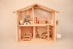 Playbox Pop’s Big Wooden Doll House with Furniture & Accessories for Kids