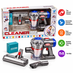 HYZ Cleaner Max Deluxe Toy Vacuum Cleaner for Kids, Interactive Pretend Play Cleaning Set