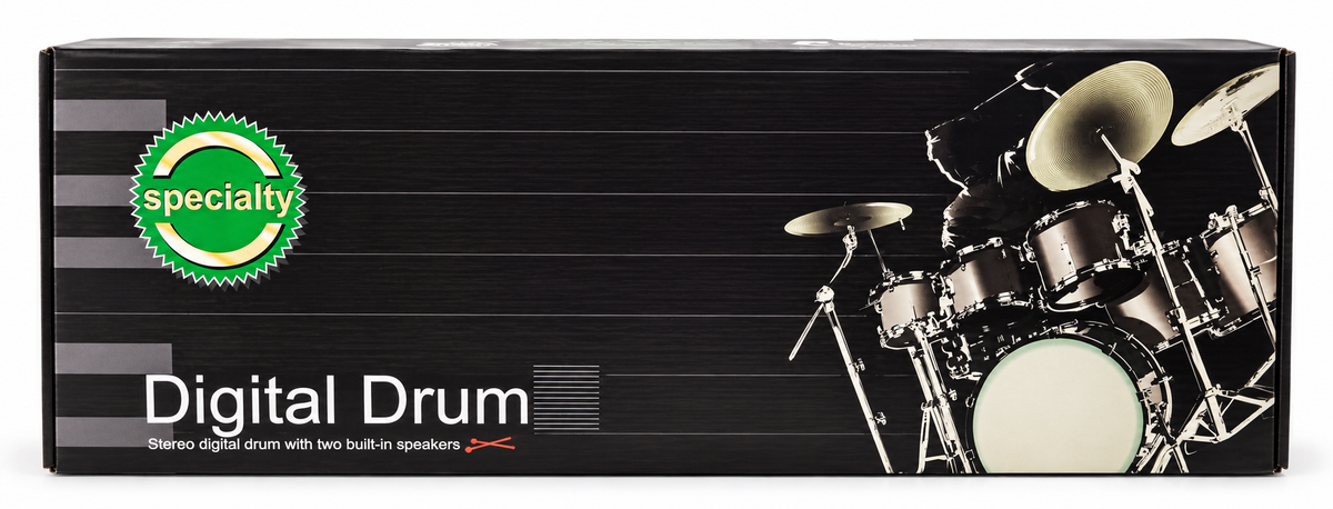 Electronic Digital Drum Set | Portable 7-Pad Drum Kit with Drumsticks, Foot Pedals & Built-In Speakers