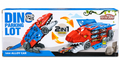 Six Six Zero Dino Parking Lot 2-in-1 Transforming Dinosaur Track Playset | T-Rex Car Storage & Racing Launcher with 1:64 Scale Alloy Cars for Kids