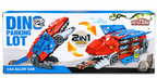 Six Six Zero Dino Parking Lot 2-in-1 Transforming Dinosaur Track Playset | T-Rex Car Storage & Racing Launcher with 1:64 Scale Alloy Cars for Kids