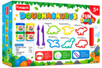 Funskool Fun Dough Doughasaurus Dinosaur Play Set | 4 Colourful Dough Tubs | Creative Modelling Kit for Kids Ages 3+