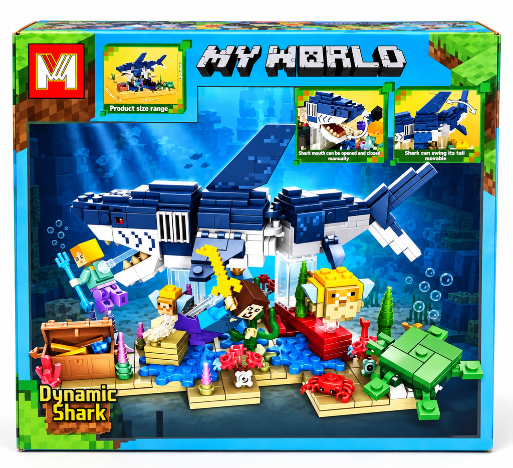 My World Dynamic Shark Building Blocks Set – 545 PCS | MG1533 | Ages 6+