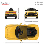 EMotorad Formula Fun Bentley Bacalar 12V Electric Ride-On Car for Kids with Remote – Yellow, 3Y+