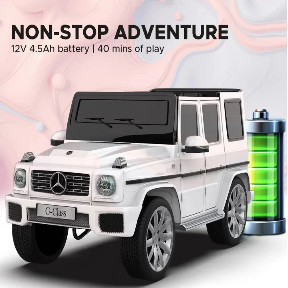 EMotorad Formula Fun Battery Oprated Mercedes Benz G-Wagon Ride-On Car, White