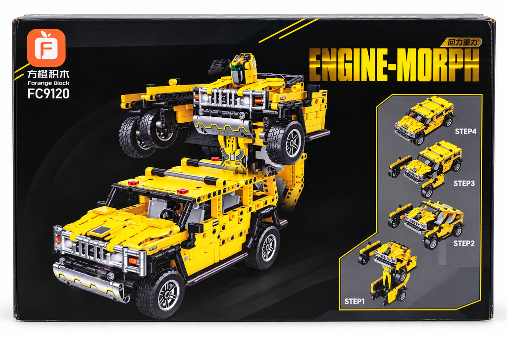 Forange Block FC9120 Engine-Morph 4-in-1 Transforming Car Building Blocks Set