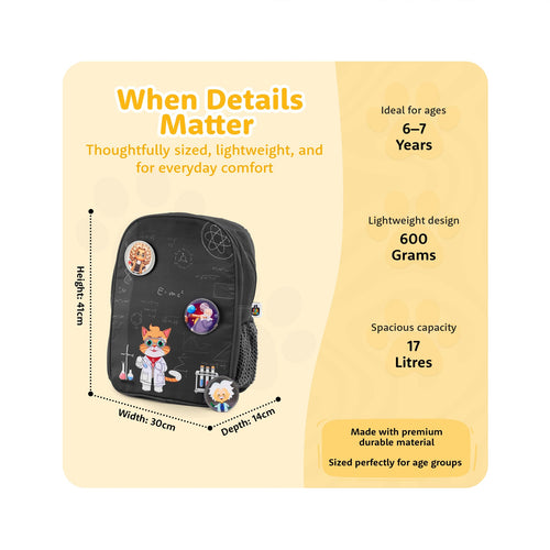 Filli & Me Filli Does Science Experiments HugBag 17L Kids School Backpack for Ages 6-7 Years Lightweight Travel & School Bag