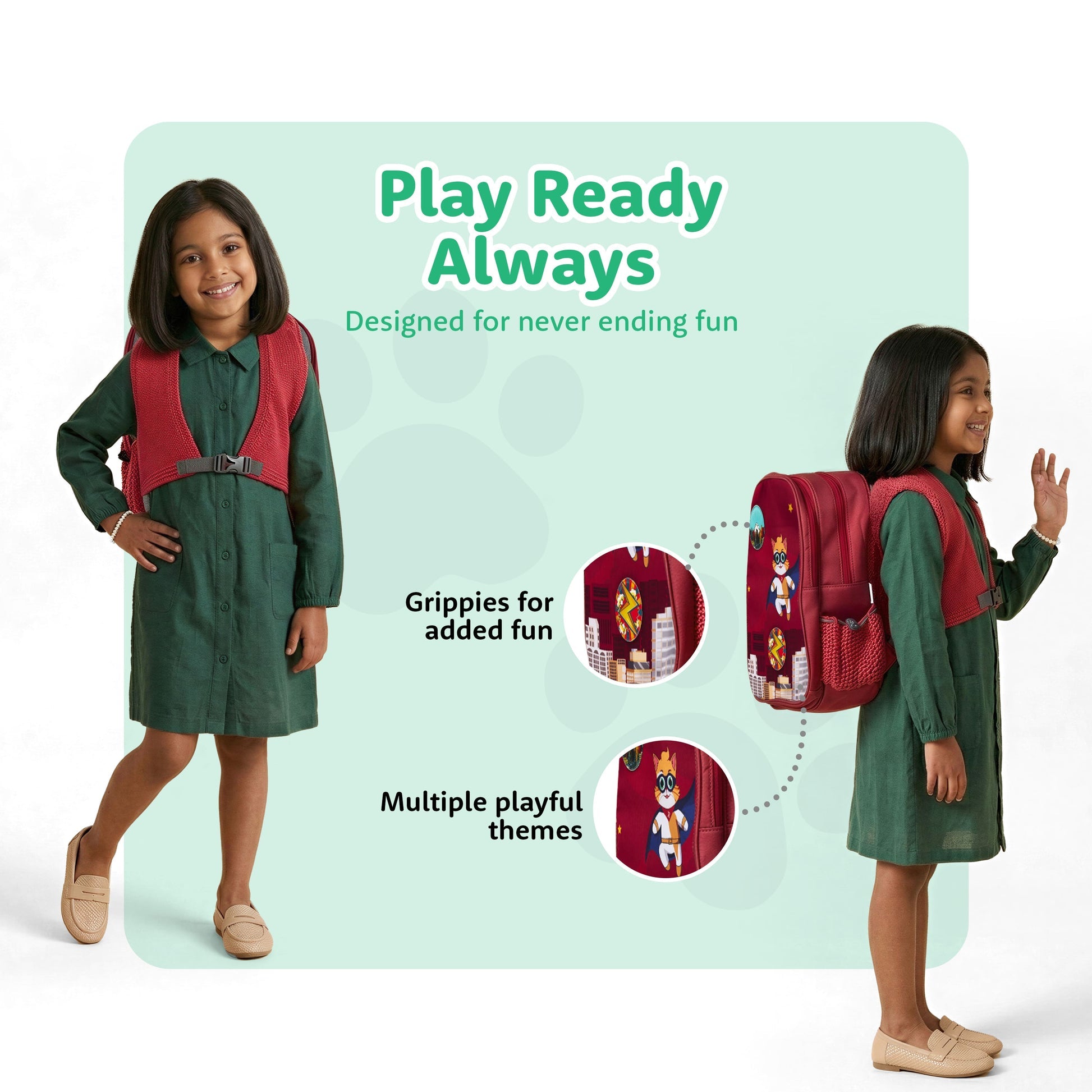Filli & Me Filli Saves the World HugBag 17L Kids School Backpack for Ages 6–7 Years Lightweight School & Travel Bag