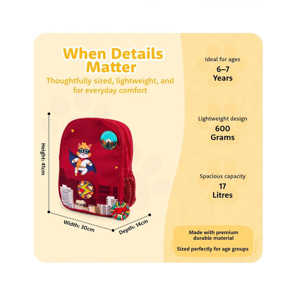 Filli & Me Filli Saves the World HugBag 17L Kids School Backpack for Ages 6–7 Years Lightweight School & Travel Bag