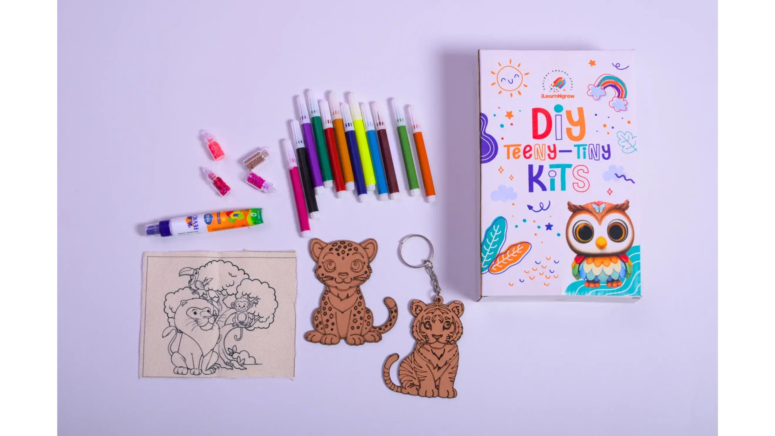 iLearnNGrow Teeny Tiny DIY Animal Painting Kit – 3-in-1 Kids Craft Set