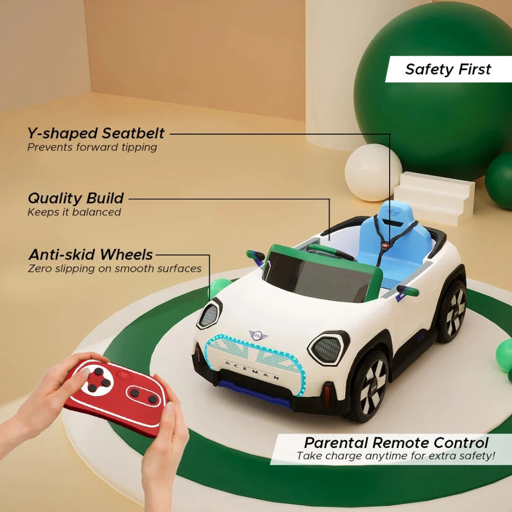 Emotorad Formula Fun Battery Oprated  Car Mini Cooper Aceman -White