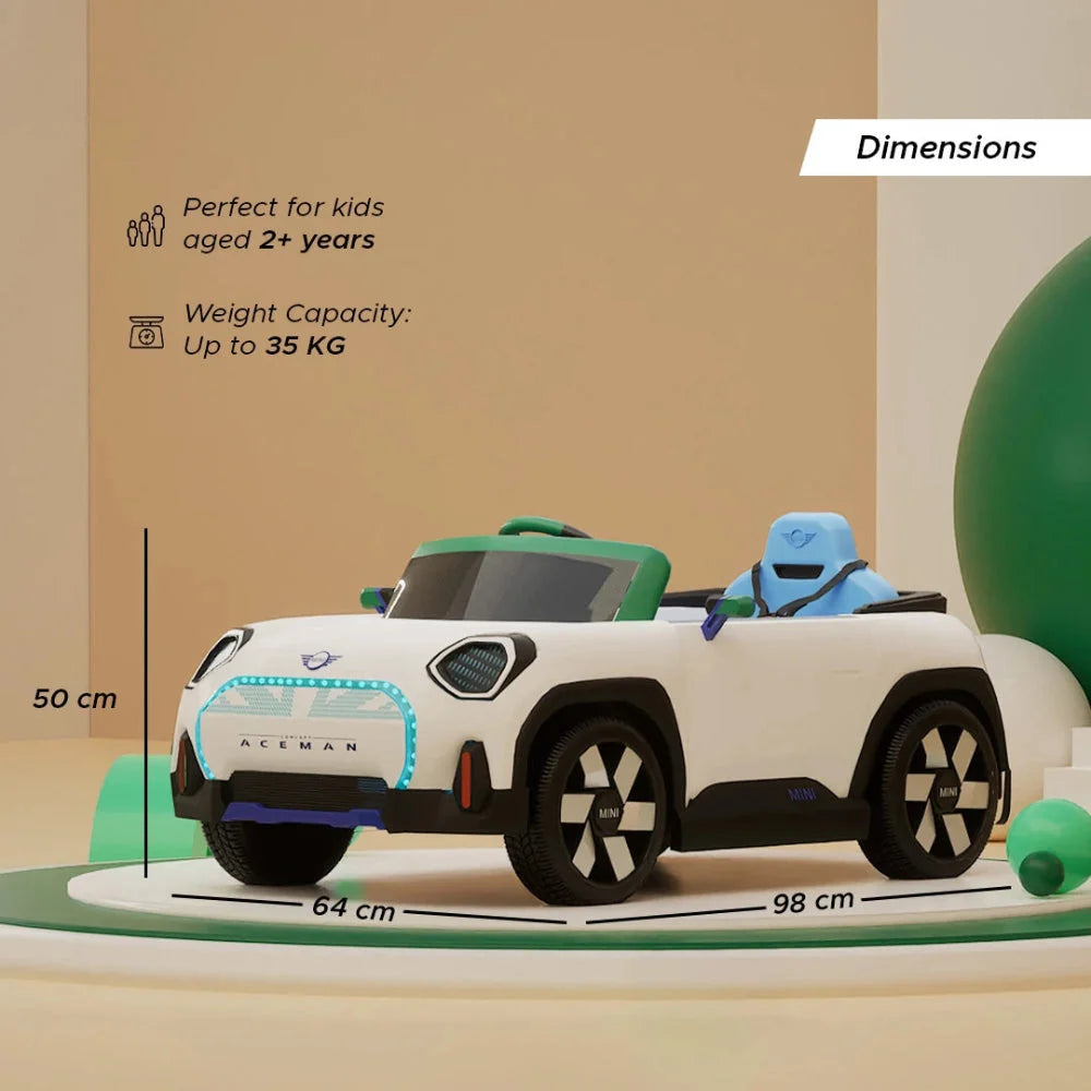Emotorad Formula Fun Battery Oprated  Car Mini Cooper Aceman -White