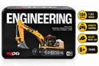 Engineering Remote Control Excavator Toy 1:64 Scale – Yellow Construction Truck, Alloy Model, 6+ Years