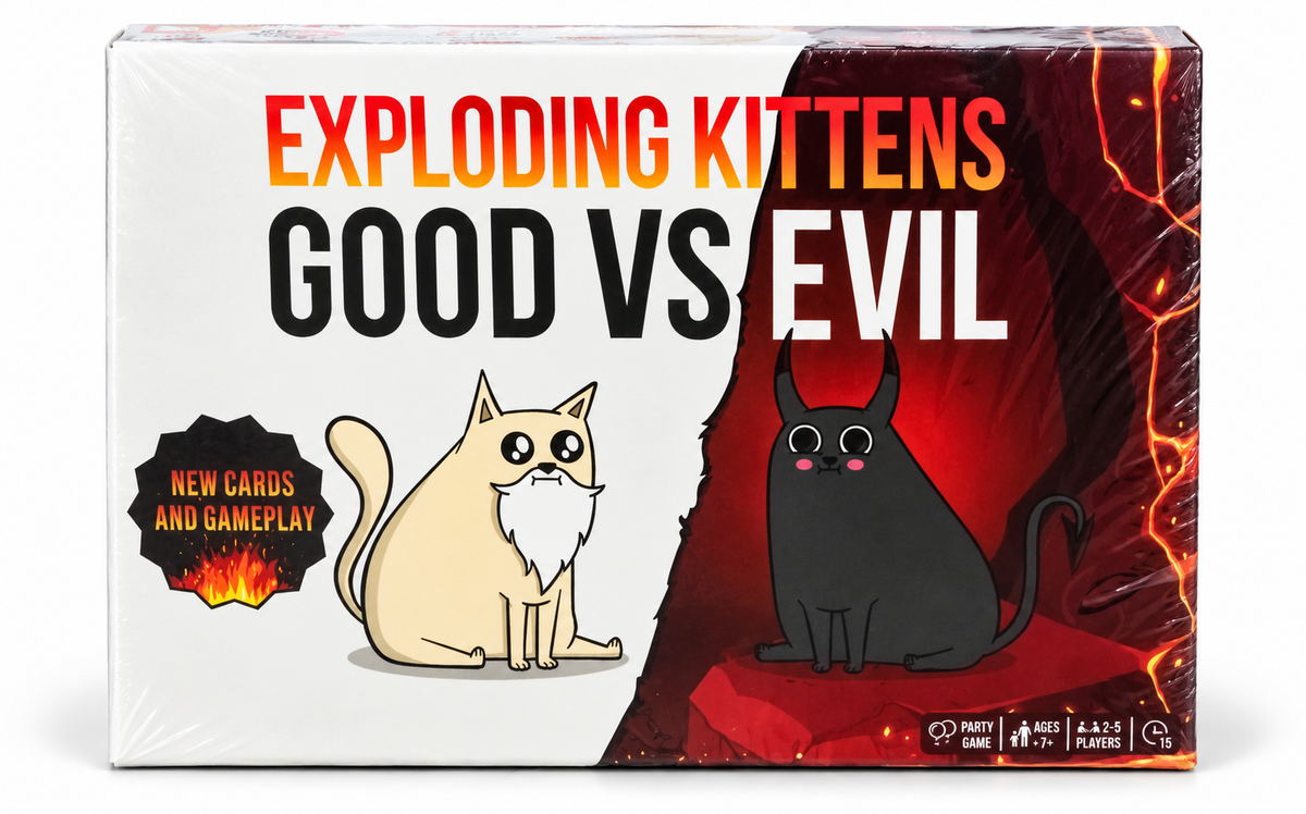 Exploding Kittens Good vs Evil Card Game for Kids Ages 7+ | Strategic Family Party Game for 2–5 Players | 15-Minute Gameplay