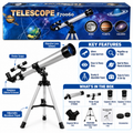 F70060 Astronomical Refractor Telescope 700mm Focal Length with 60mm Aperture & 113cm Adjustable Tripod