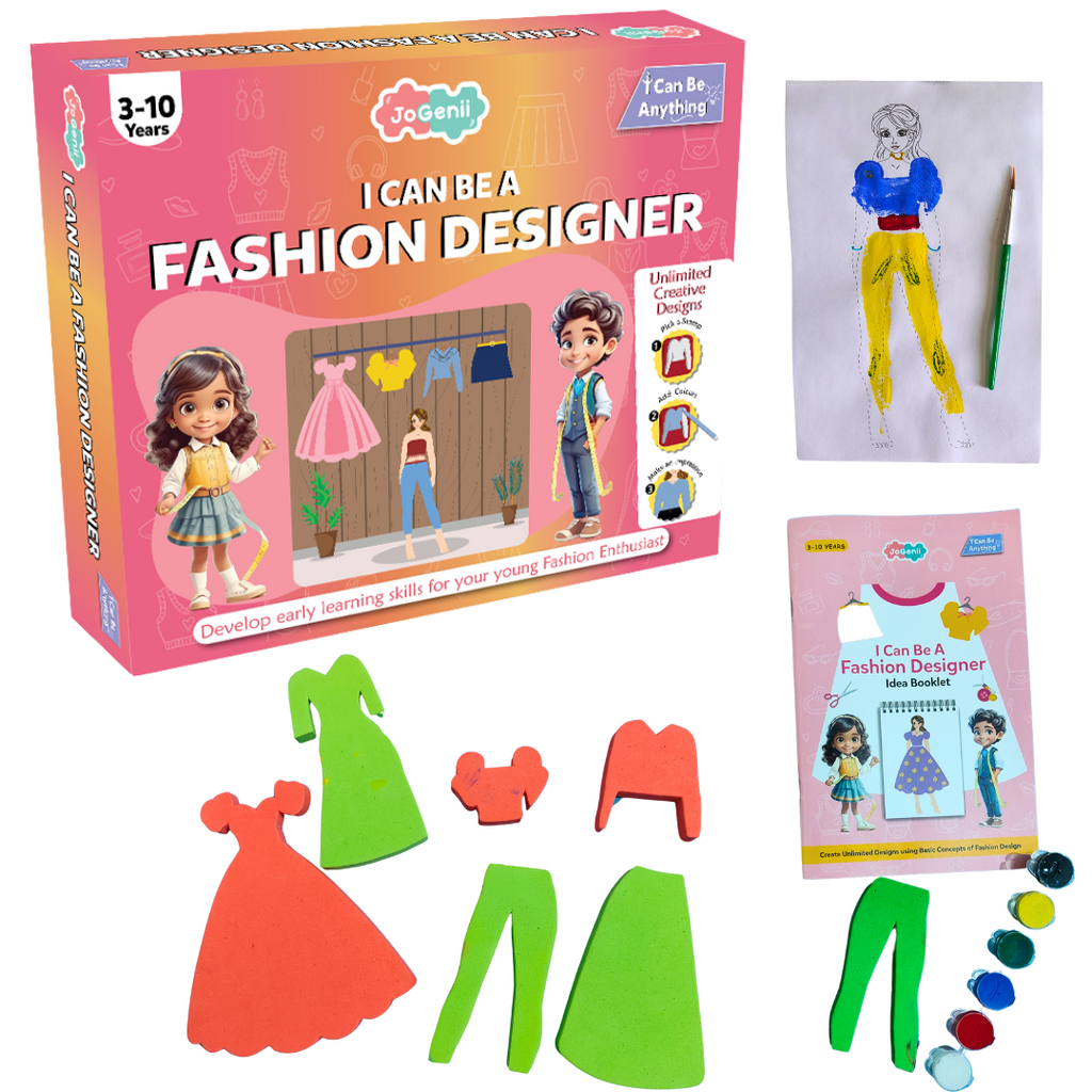 JoGenii I Can Be a Fashion Designer – Stamping Kit - diy kit colouring & painting gift