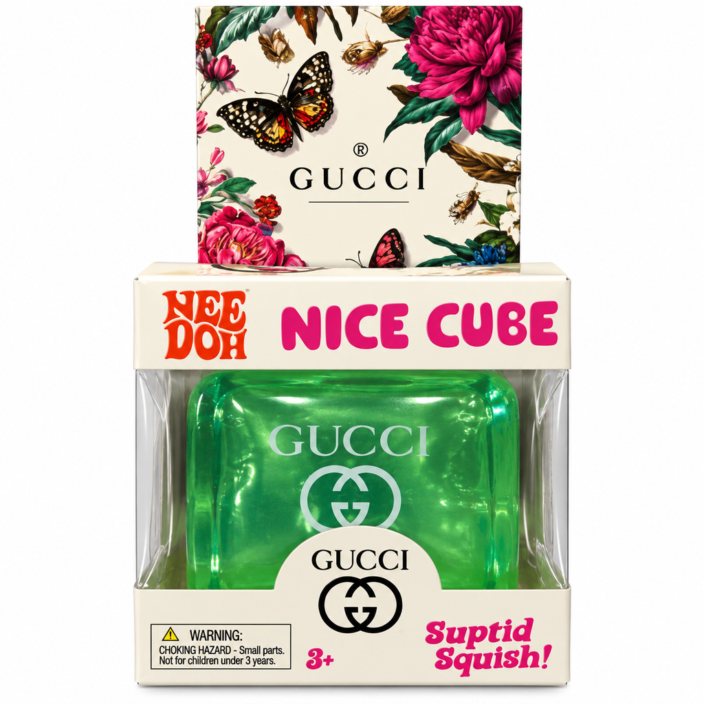 Nee Doh Nice Cube Squishy Toy | Soft Squeeze Stress Relief Fidget Toy | Green for Kids Ages 3+