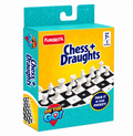 Funskool On The Go Chess + Draughts 2-in-1 Travel Board Game for Kids Ages 7+ | Portable Strategy Game