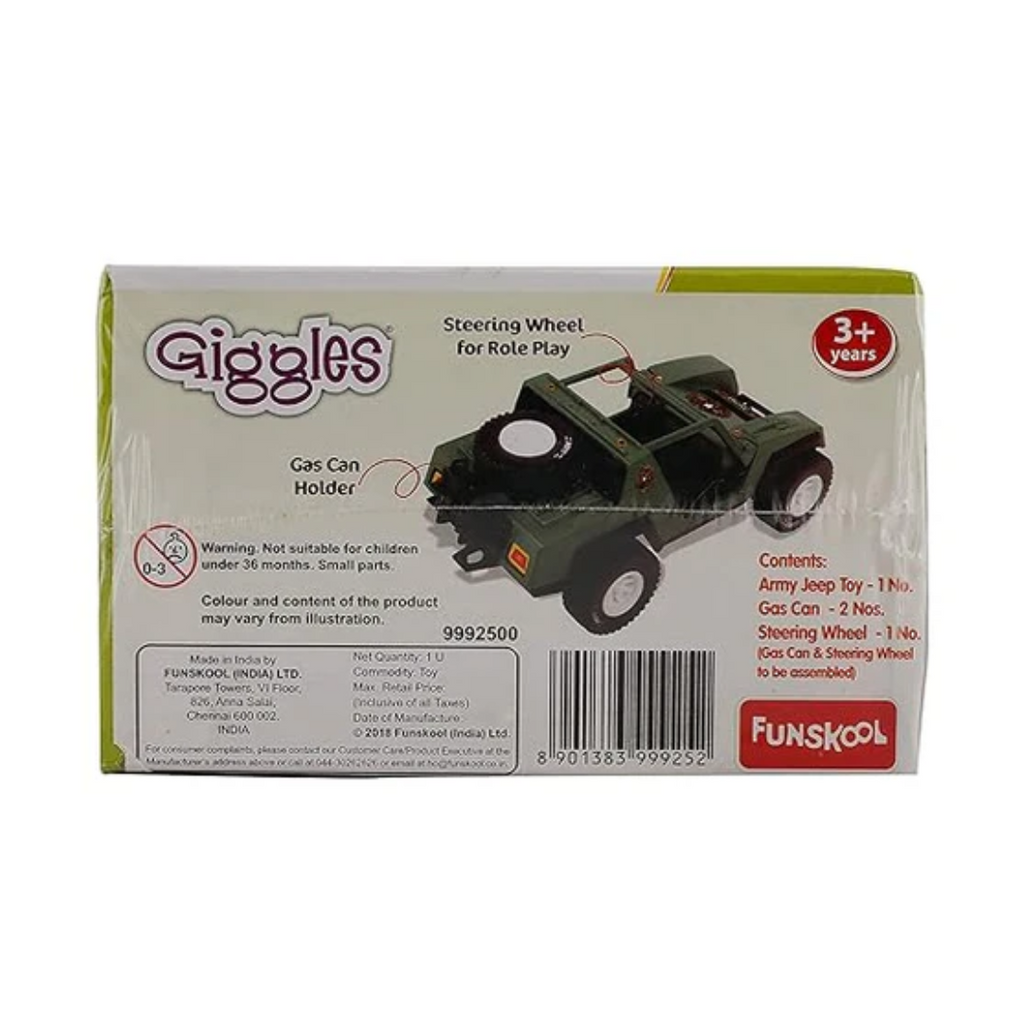 Funskool Giggles Army Jeep, Pack of 1, Multicolor