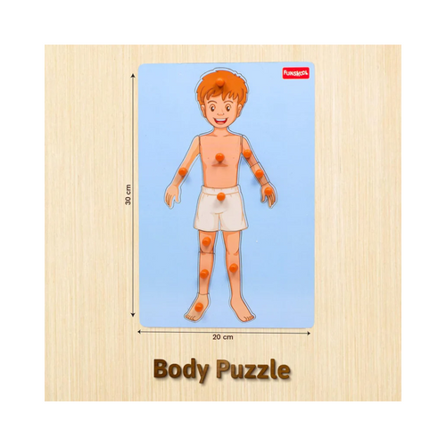 Funskool Wooden Body Puzzle – Human Body Parts Learning Puzzle for Kids