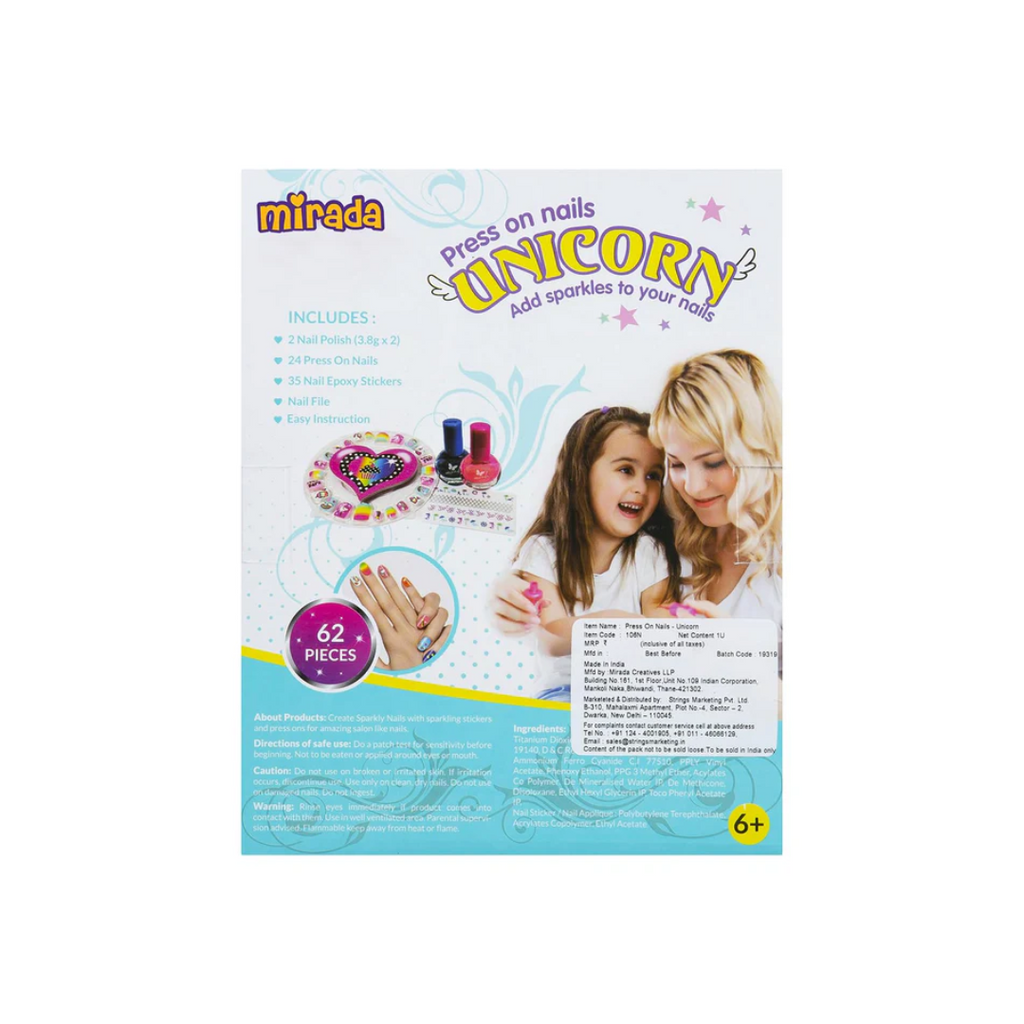 Mirada Press On Nails Unicorn for Kids
