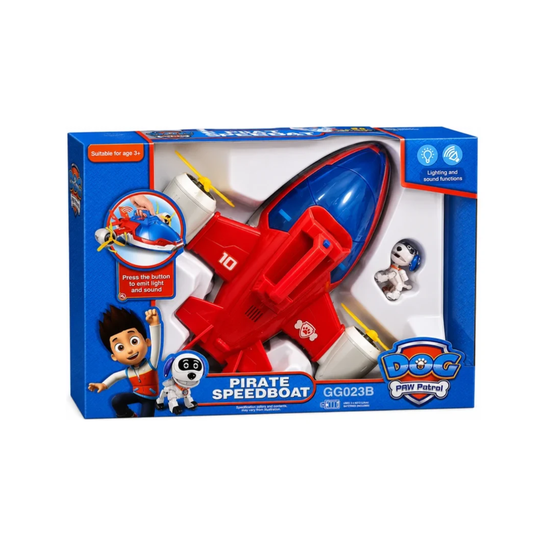 Pirate Speedboat GG023B Toy with Light & Sound, Rotating Propellers & Figure – 3+ Years