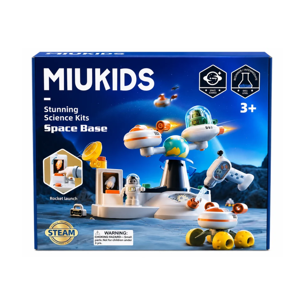 MIUKIDS Stunning Science Space Base STEAM Playset – Rocket Launch & Space Exploration Kit