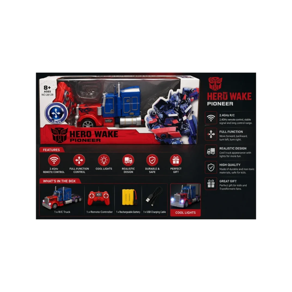 Hero Wake Pioneer Transforming RC Truck to Robot – 2.4GHz Remote Control | Model 28128
