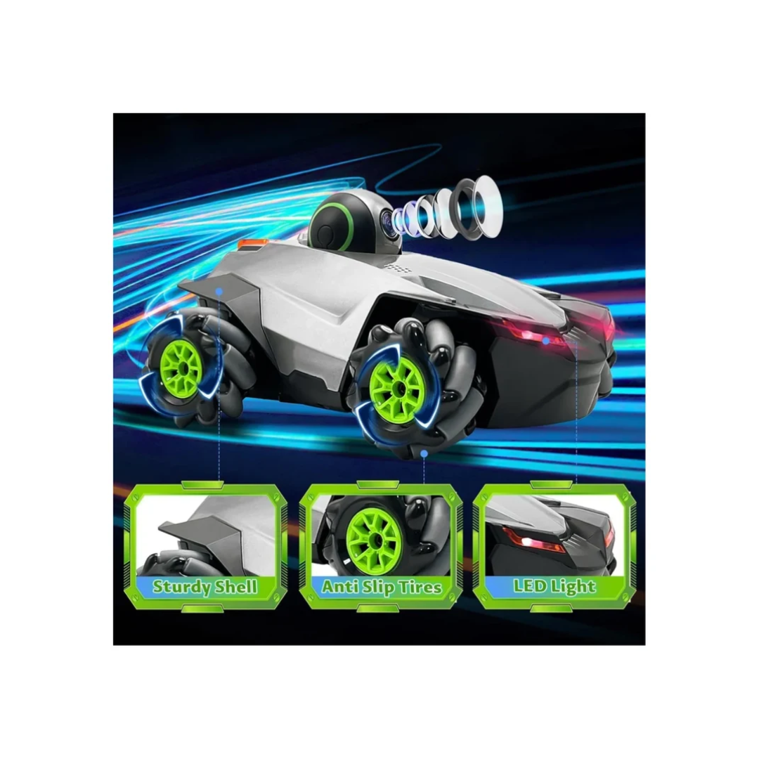 4×4 RC Stunt Car with 1080P HD Camera, 2.4GHz Remote Control & Mecanum Wheels – 1:20 Scale