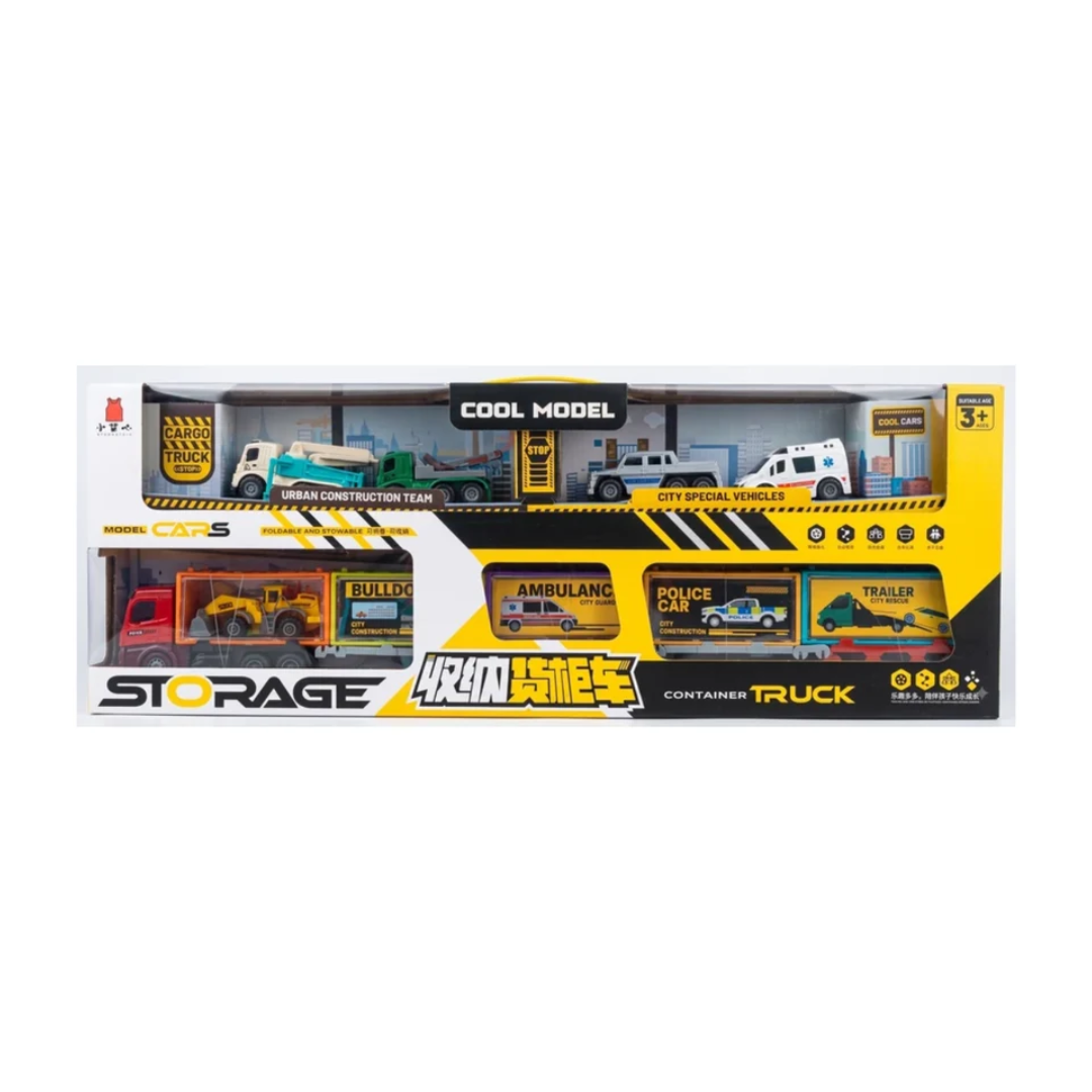 Cool Model Container Truck with City Special & Construction Vehicles – Multi-Vehicle Toy Set