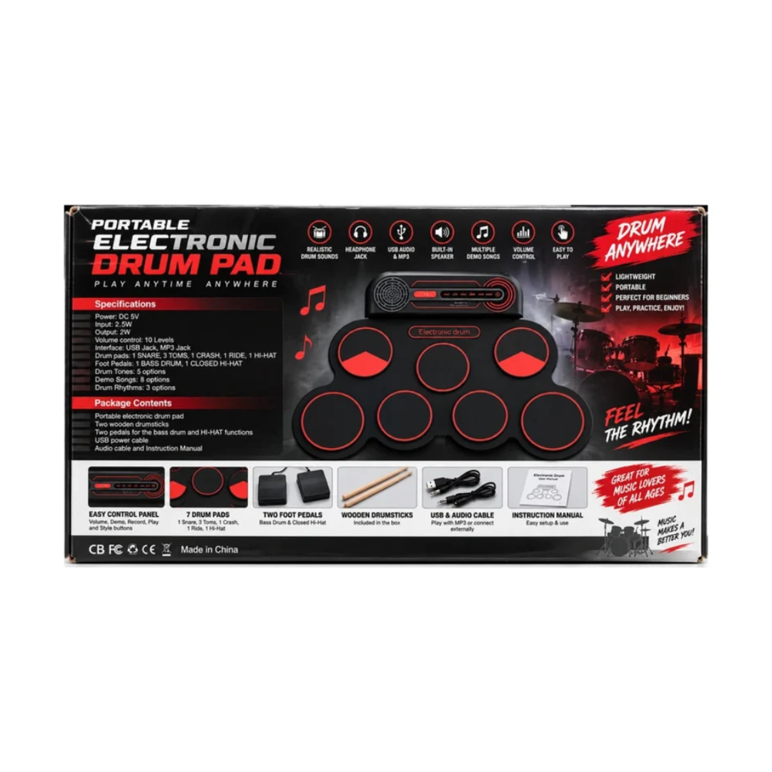 Portable Electronic Digital Drum Pad Set with Drumsticks Musical Rhythm Drum Kit