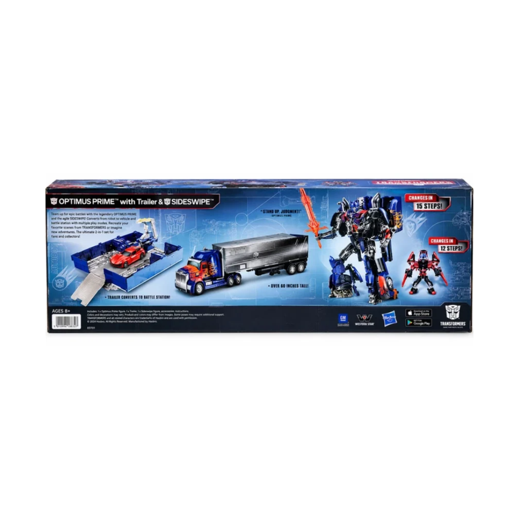 Transformers Platinum Edition Optimus Prime with Trailer & Sideswipe Figure | 8+ Years