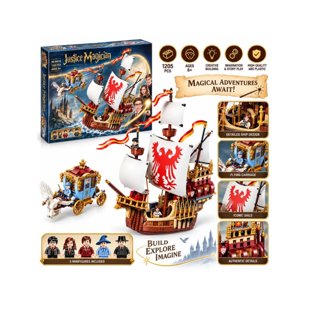 Justice Magician Magical Ship Building Blocks Set – 1205 Pcs Model 68010 6+ Years