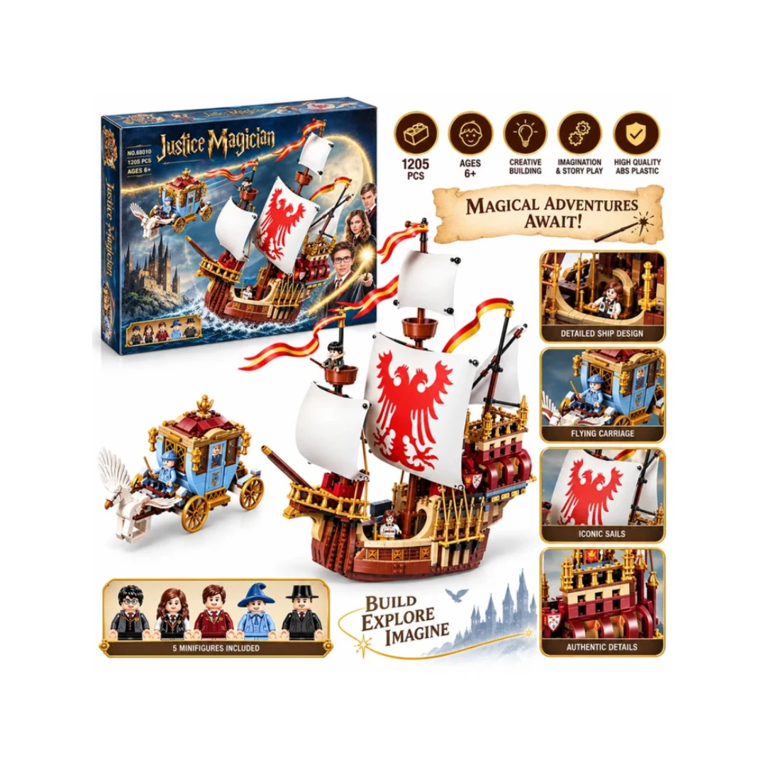 Justice Magician Magical Ship Building Blocks Set – 1205 Pcs Model 68010 6+ Years