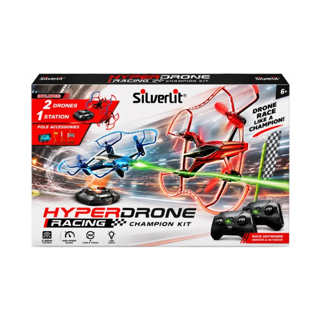 Silverlit HyperDrone Racing Champion Kit – 2 Racing Drones with Controllers & Station 12+ Years