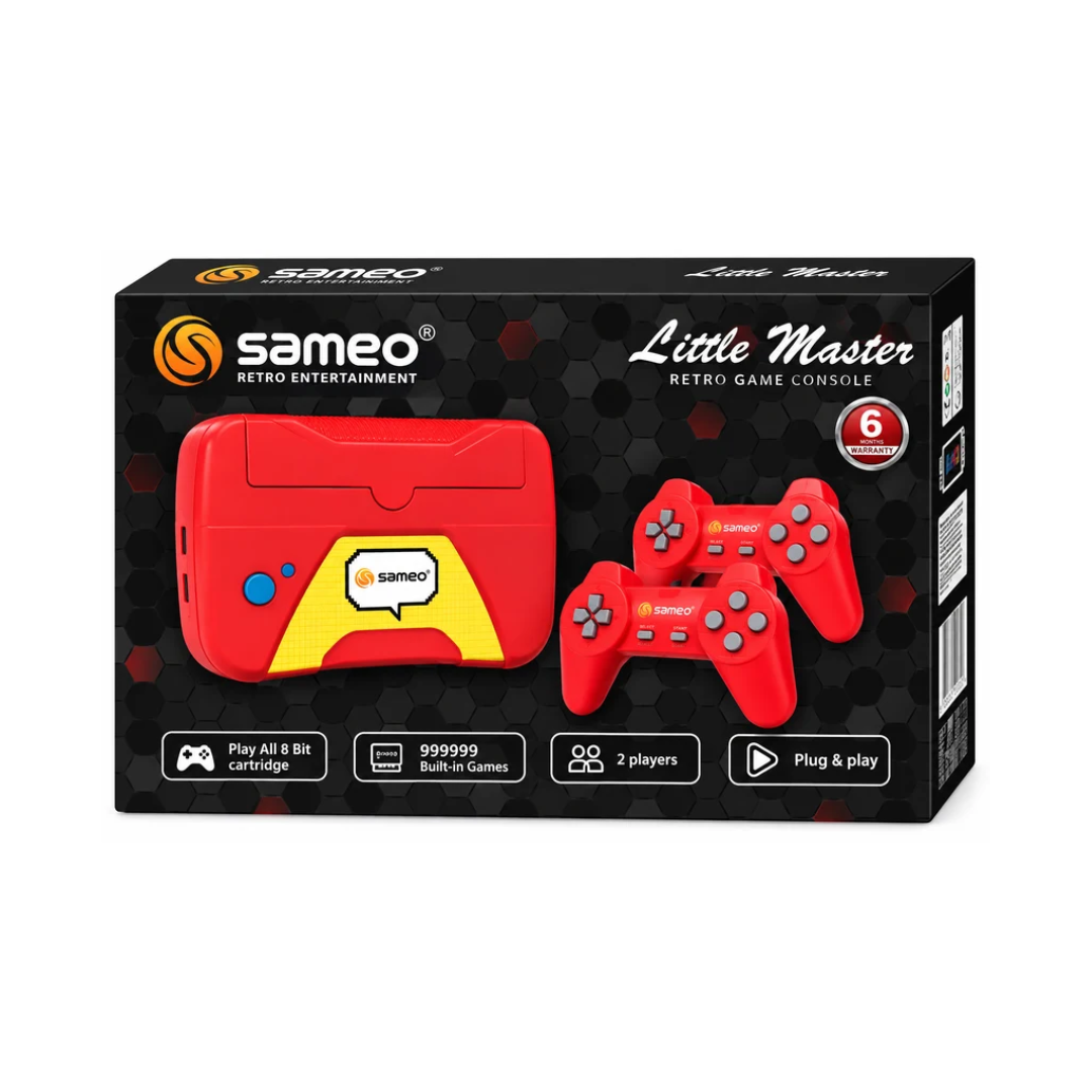Sameo Little Master Retro Gaming Console – 999999-in-1 Built-in Games 2 Player 8-Bit Cartridge Support