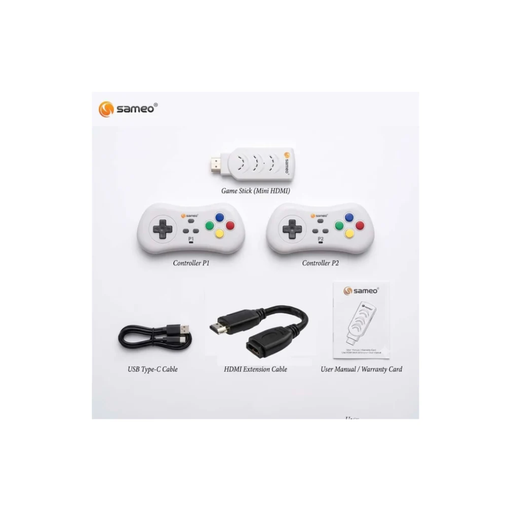 Sameo Micro Genius 2.0 HDMI Gaming Console – 800 Built-in HD Games with 2 Controllers