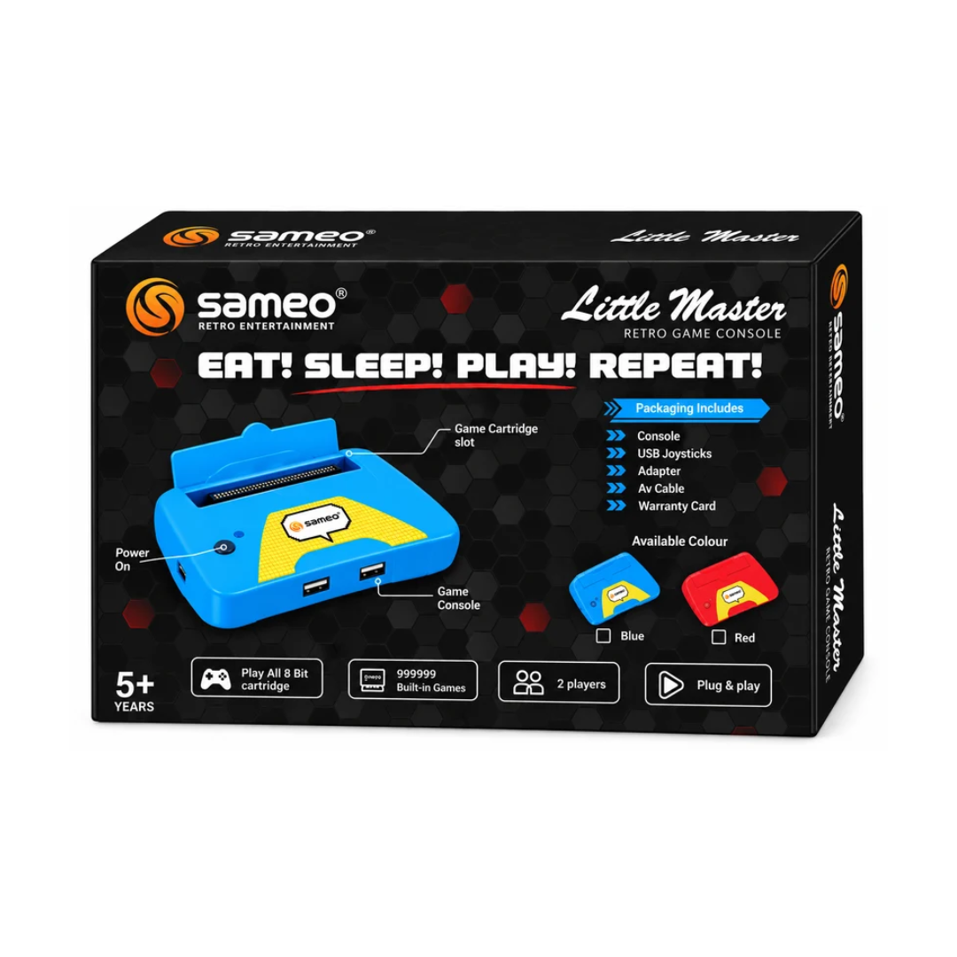 Sameo Little Master 8-Bit Retro Gaming Console – 2 Player Cartridge Support USB Joysticks 5+ Years