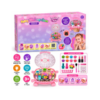 Fairy Makeup Case Pumpkin Car Kids Makeup & Nail Art Set with Light-Up Nail Dryer