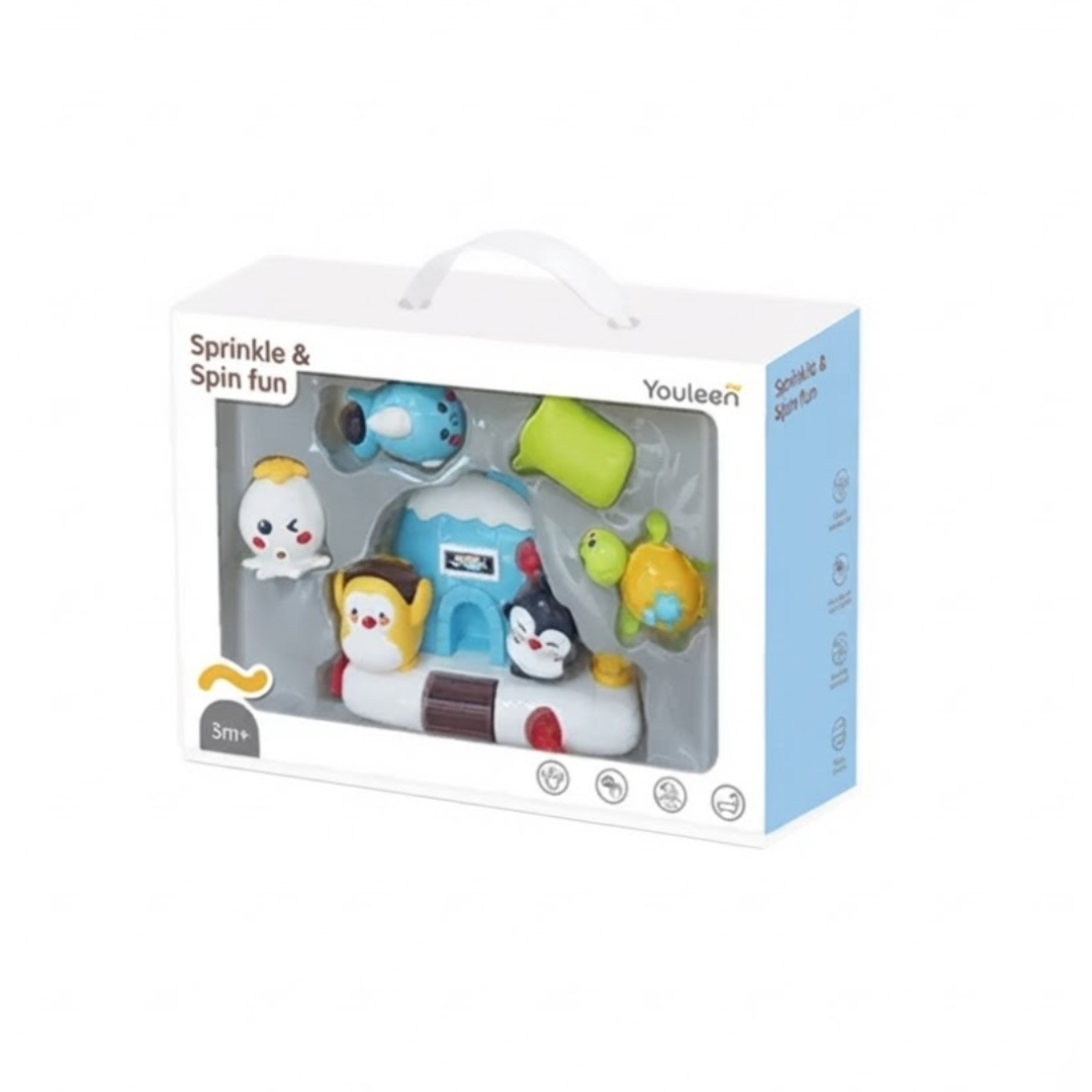 Baby Bath Toy Toddler Wind up Swimming Penguin Shower Waterfall Whale Eco Friendly Adjustable Bath Toys