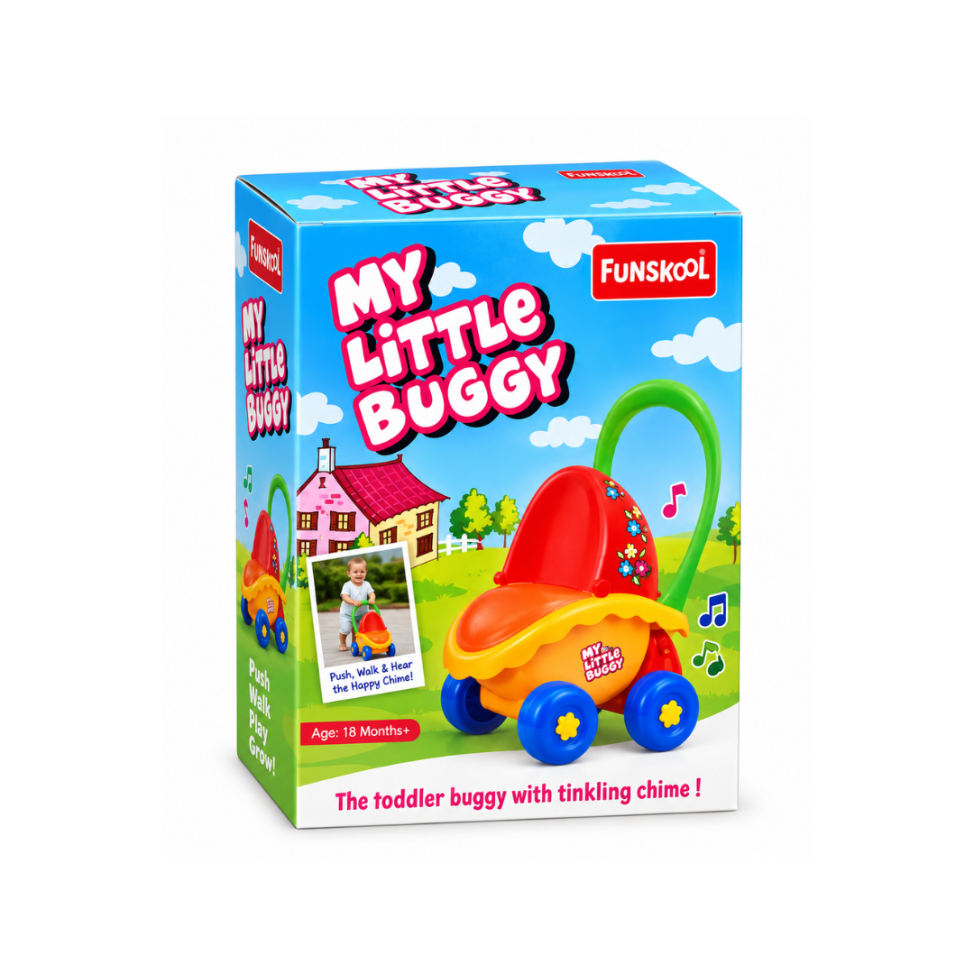 Funskool My Little Buggy – Push & Walk Musical Chime Toy for Toddlers