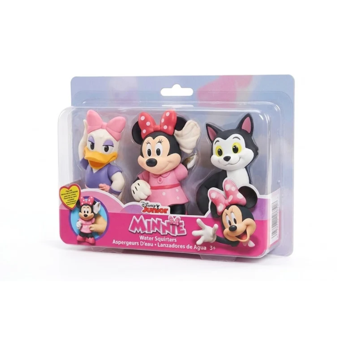 Minnie Mouse Water Squirters 3-Piece Character Bath Toy Set – Minnie, Daisy & Figaro