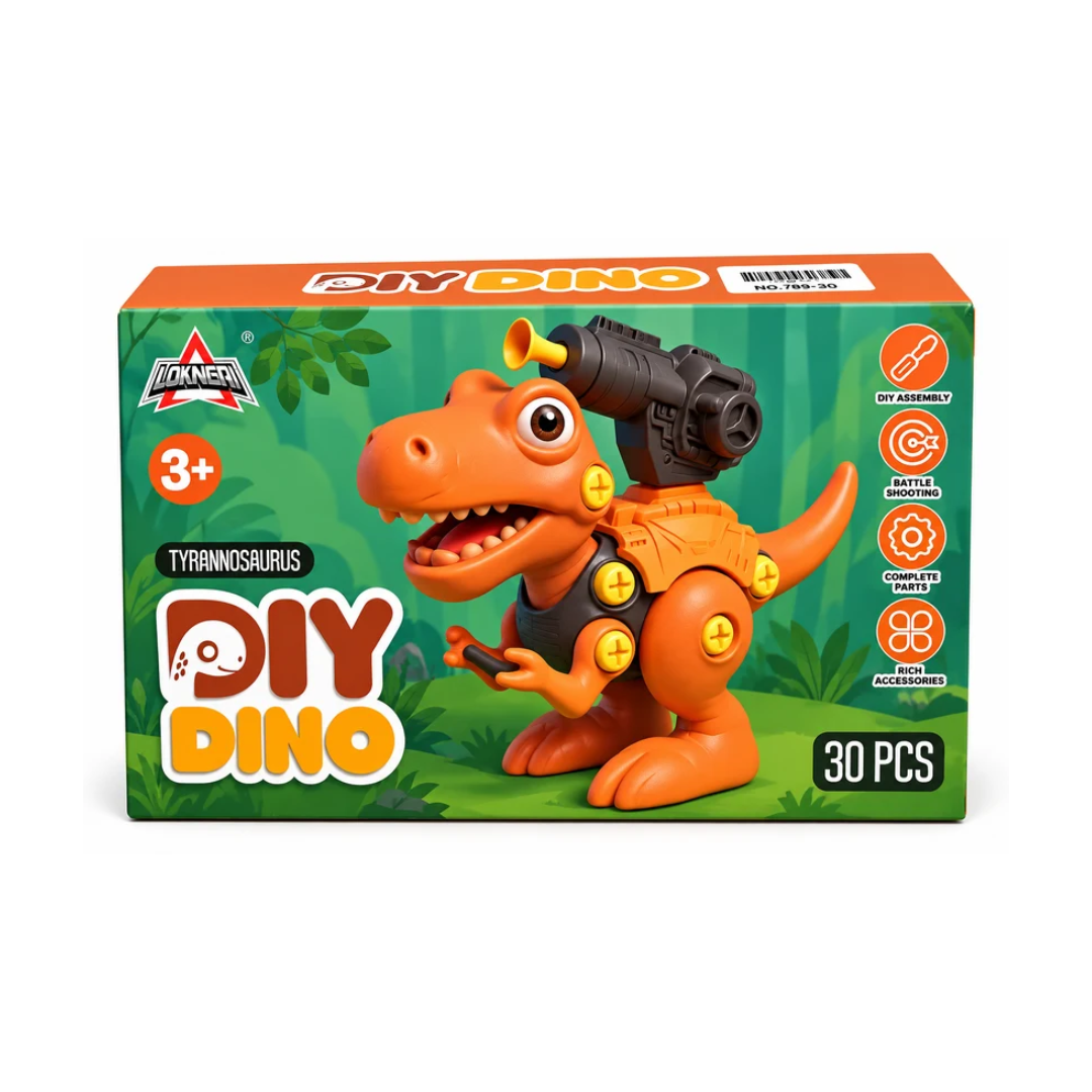 DIY Dino Tyrannosaurus 30-Piece Take Apart Dinosaur Building Toy with Accessories